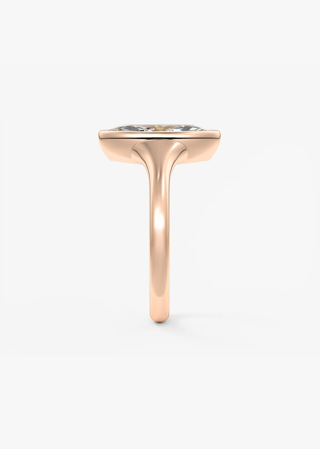 The Aurelia Chunky Bezel Set Marquise Engagement Ring#material_rose