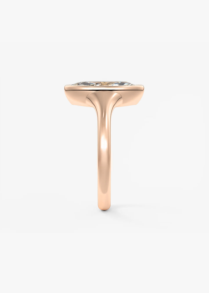 The Aurelia Chunky Bezel Set Marquise Engagement Ring#material_rose