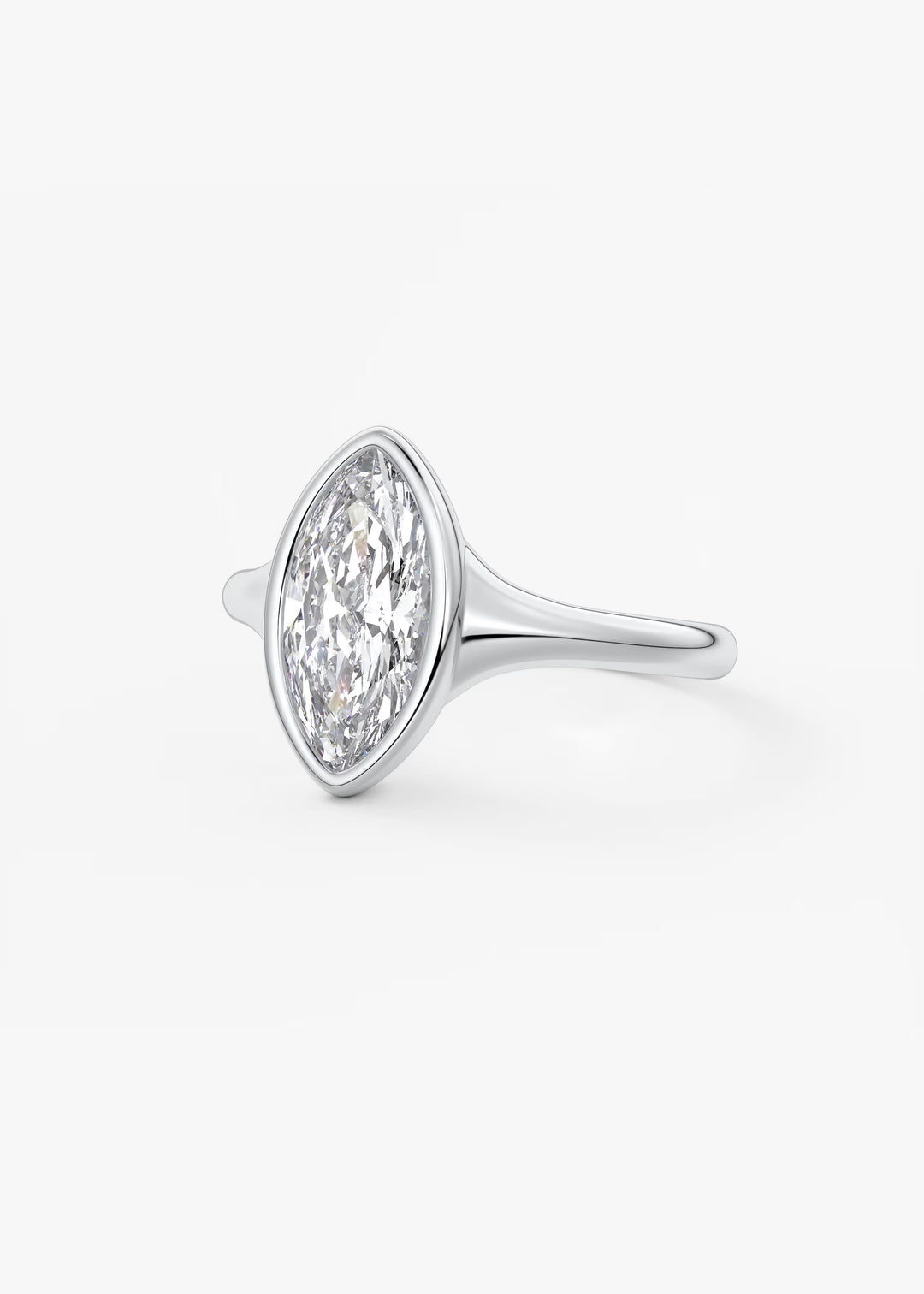 The Aurelia Chunky Bezel Set Marquise Engagement Ring#material_white