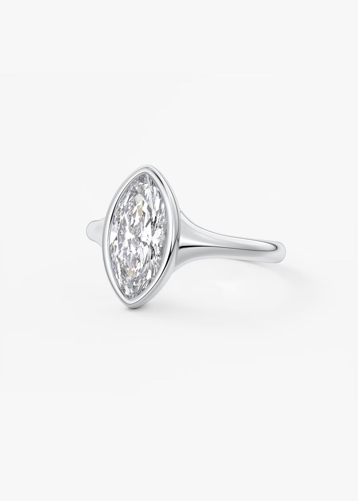 The Aurelia Chunky Bezel Set Marquise Engagement Ring#material_white