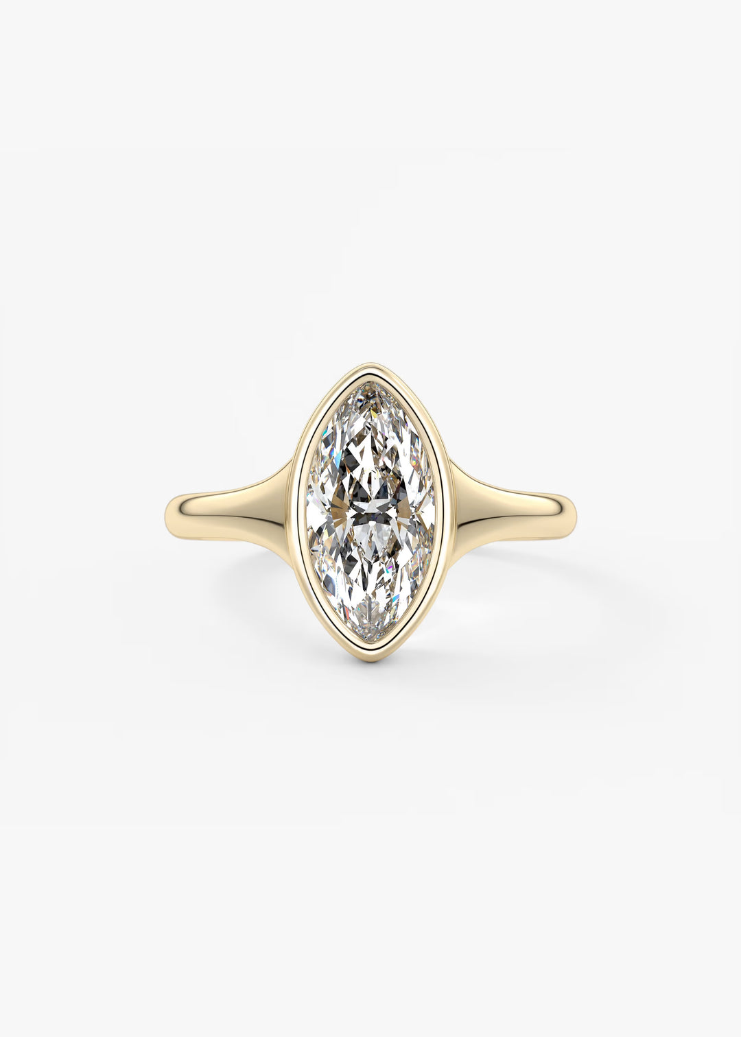 The Aurelia Chunky Bezel Set Marquise Engagement Ring#material_gold