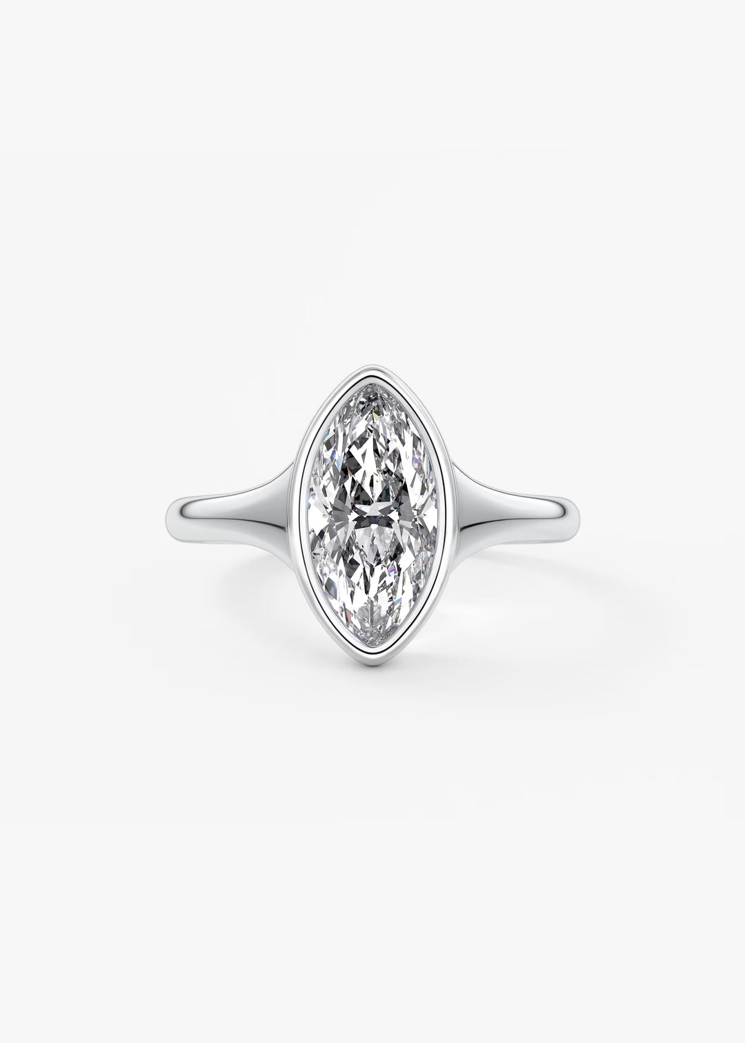 The Aurelia Chunky Bezel Set Marquise Engagement Ring#material_white