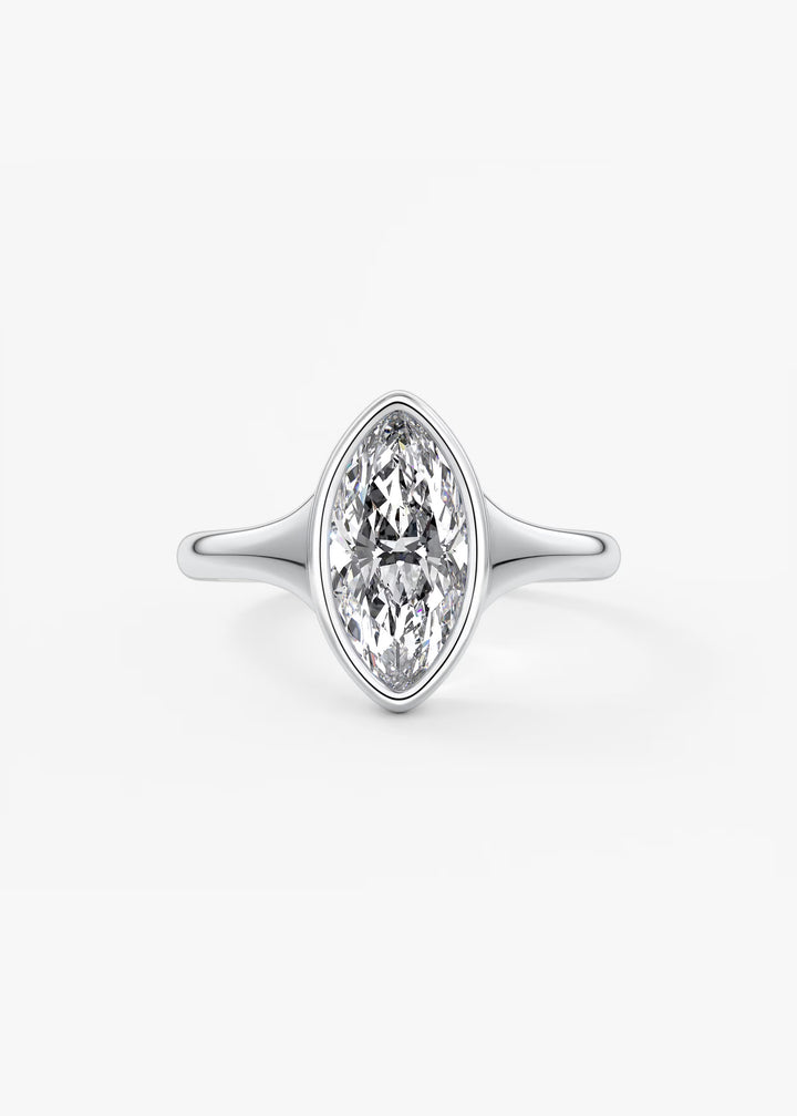 The Aurelia Chunky Bezel Set Marquise Engagement Ring#material_white