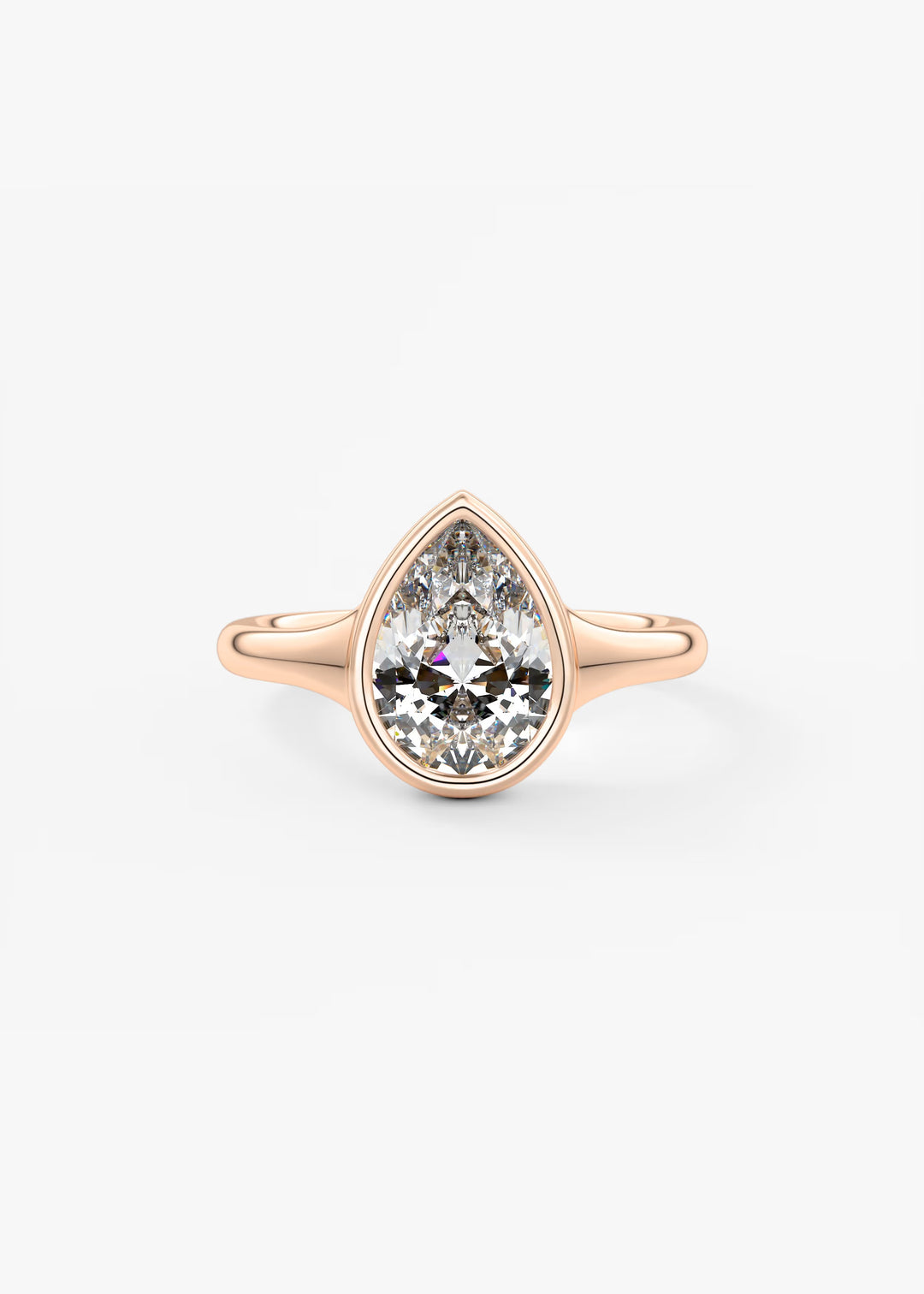 The Aurelia Chunky Bezel Set Pear Engagement Ring#material_rose