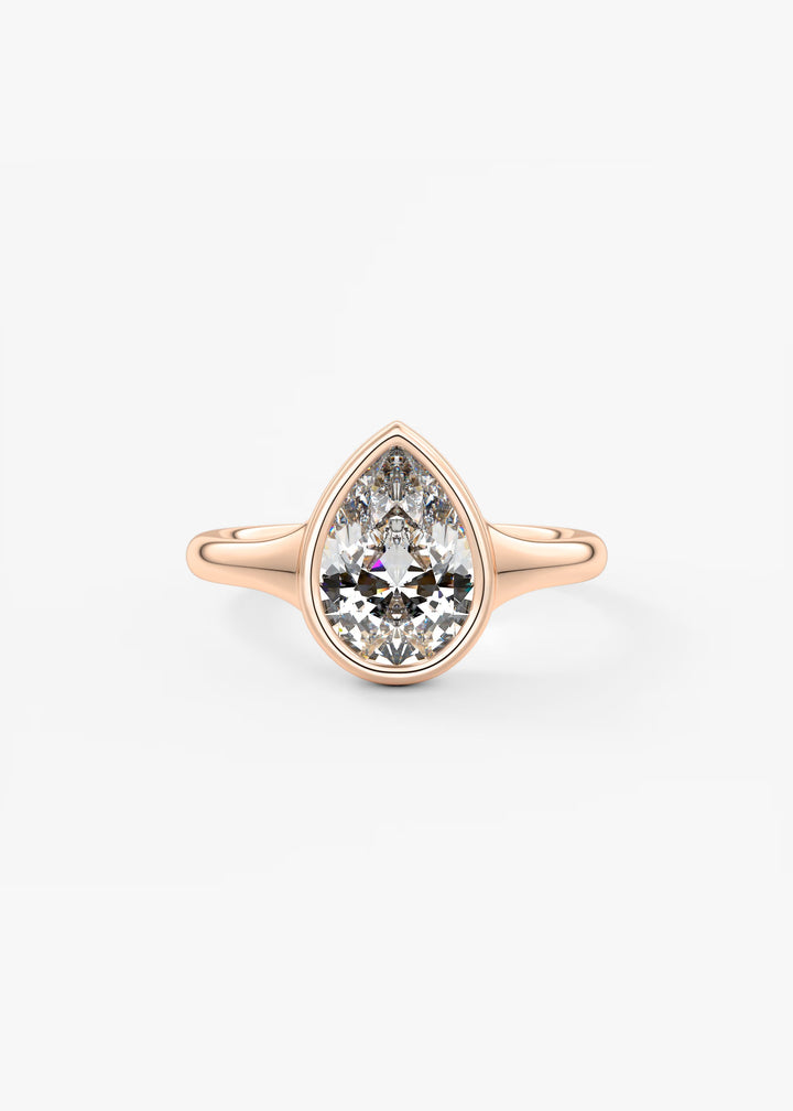 The Aurelia Chunky Bezel Set Pear Engagement Ring#material_rose