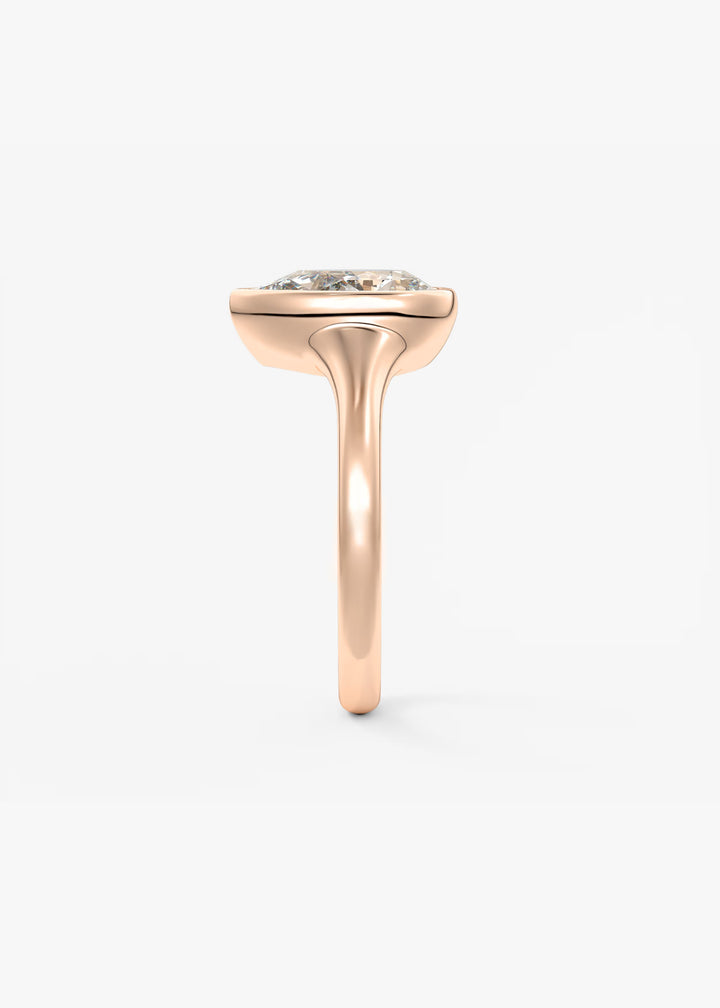The Aurelia Chunky Bezel Set Pear Engagement Ring#material_rose