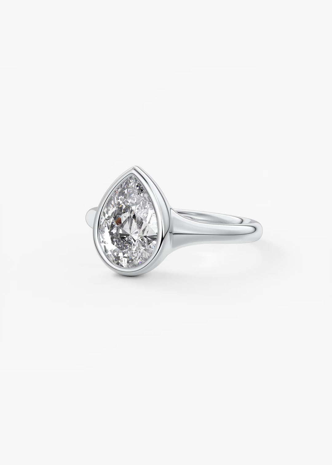 The Aurelia Chunky Bezel Set Pear Engagement Ring#material_white