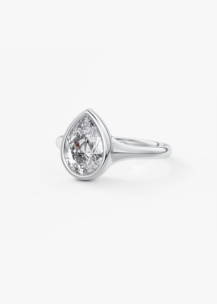 The Aurelia Chunky Bezel Set Pear Engagement Ring#material_white