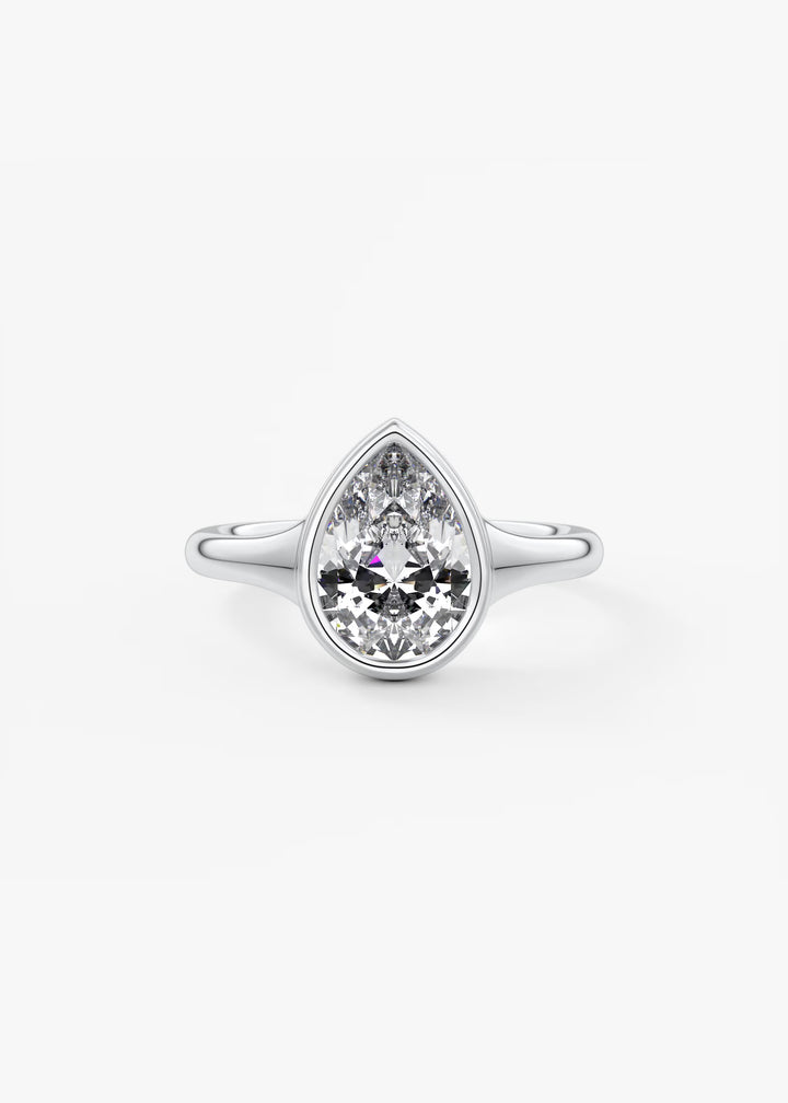 The Aurelia Chunky Bezel Set Pear Engagement Ring#material_white