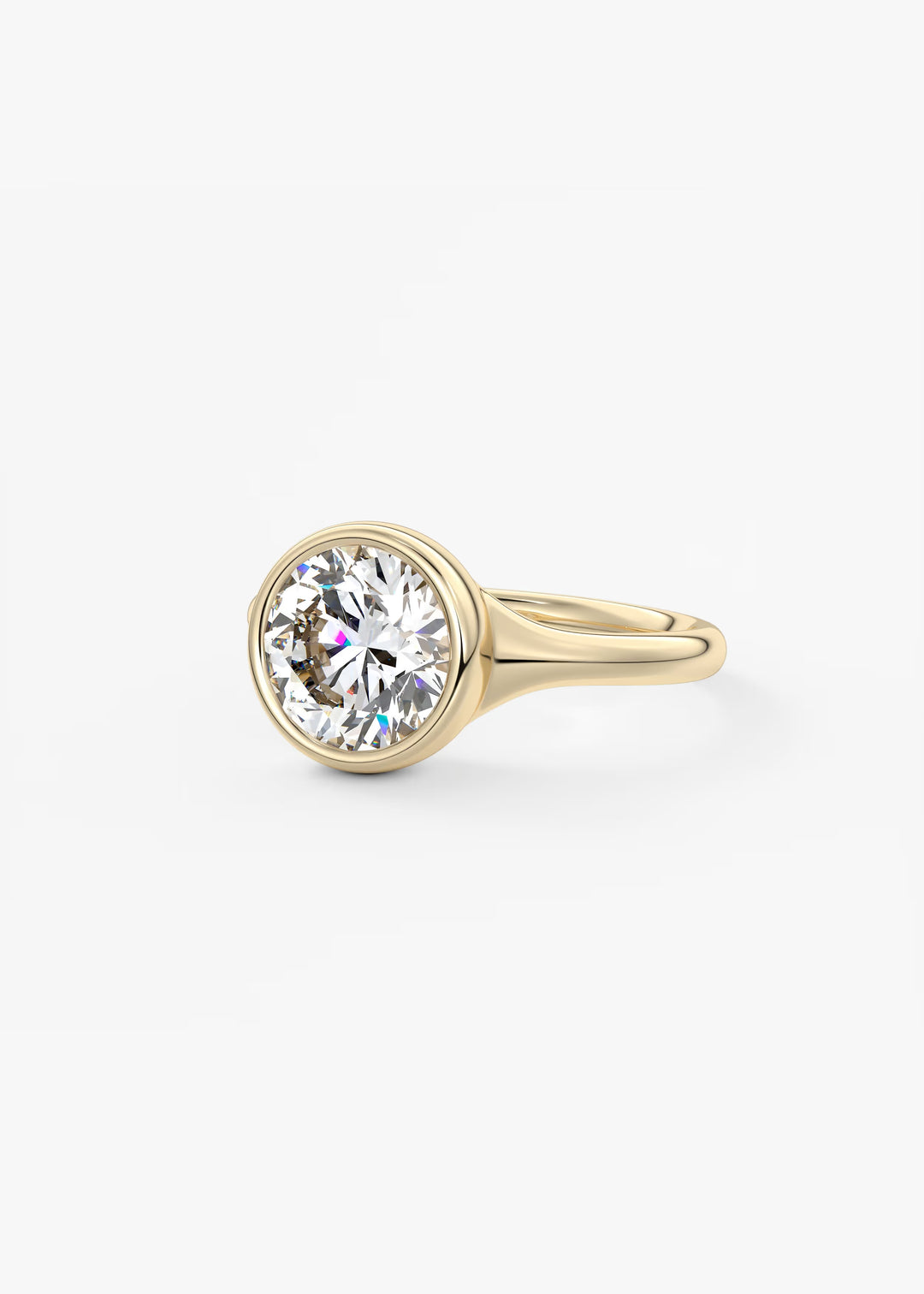 The Aurelia Chunky Bezel Set Round Engagement Ring#material_gold