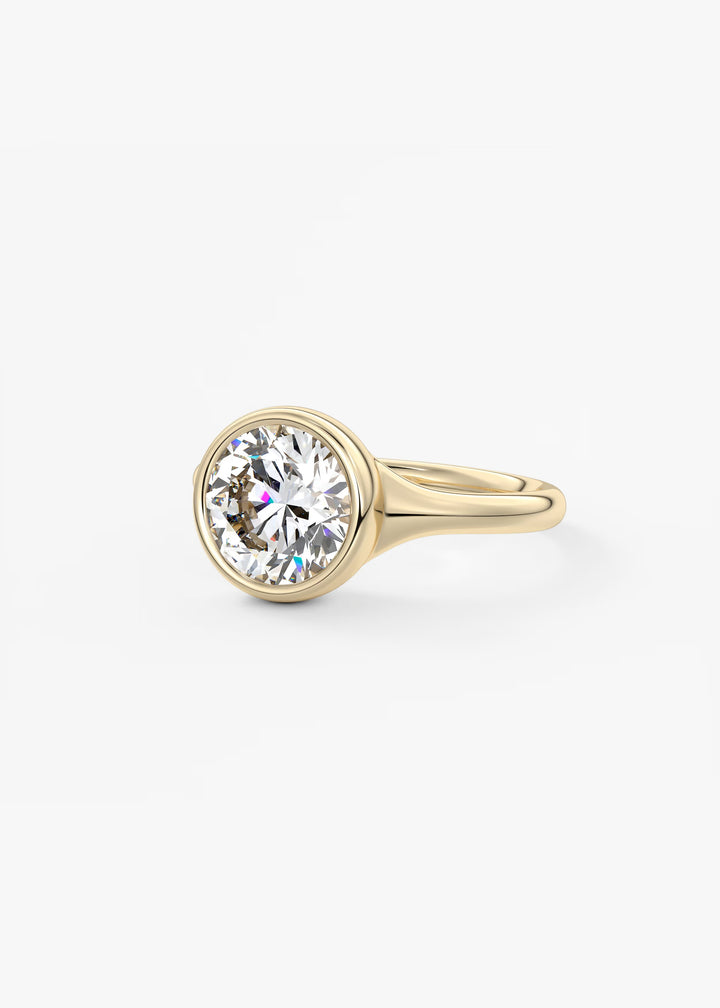 The Aurelia Chunky Bezel Set Round Engagement Ring#material_gold