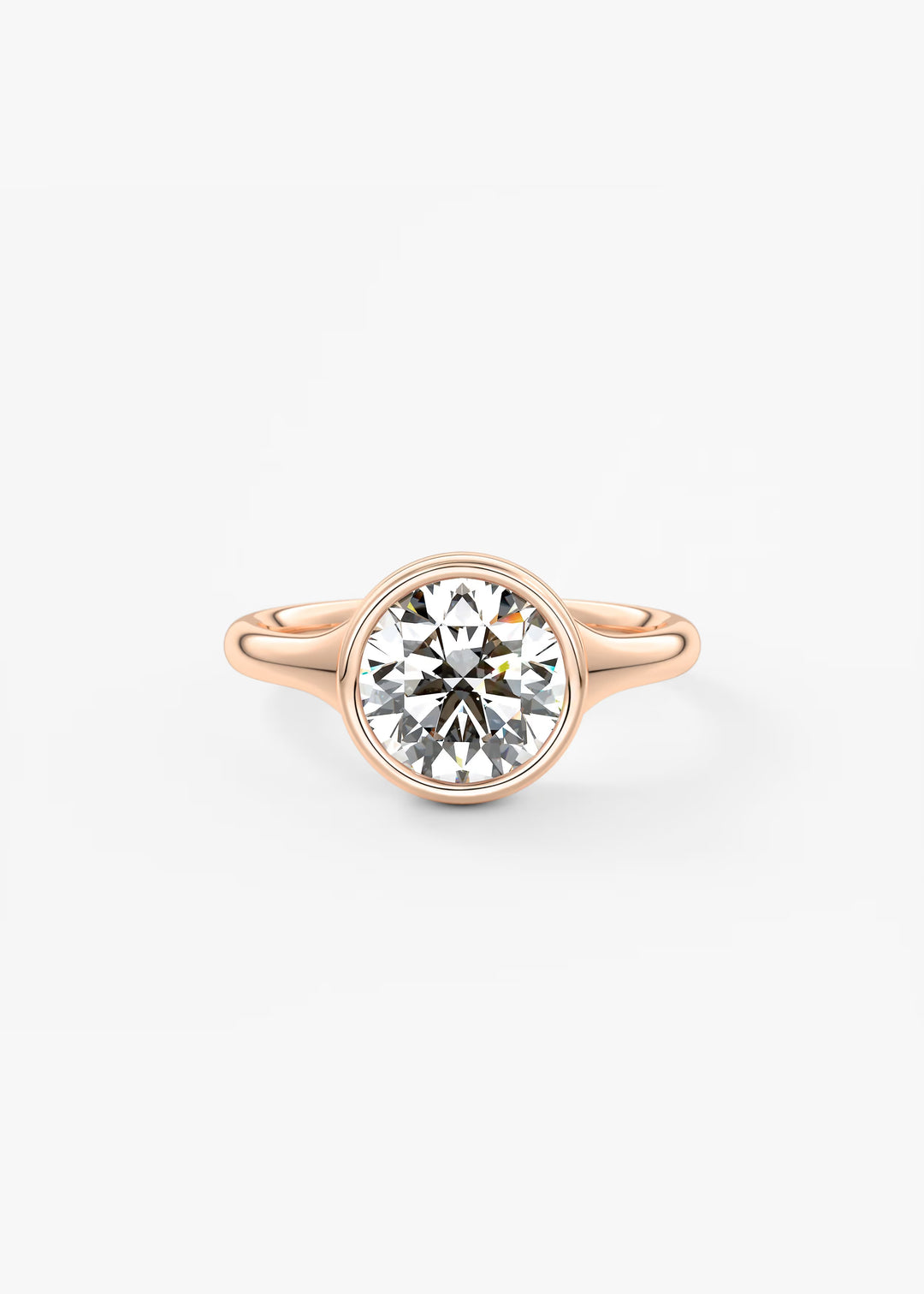 The Aurelia Chunky Bezel Set Round Engagement Ring#material_rose
