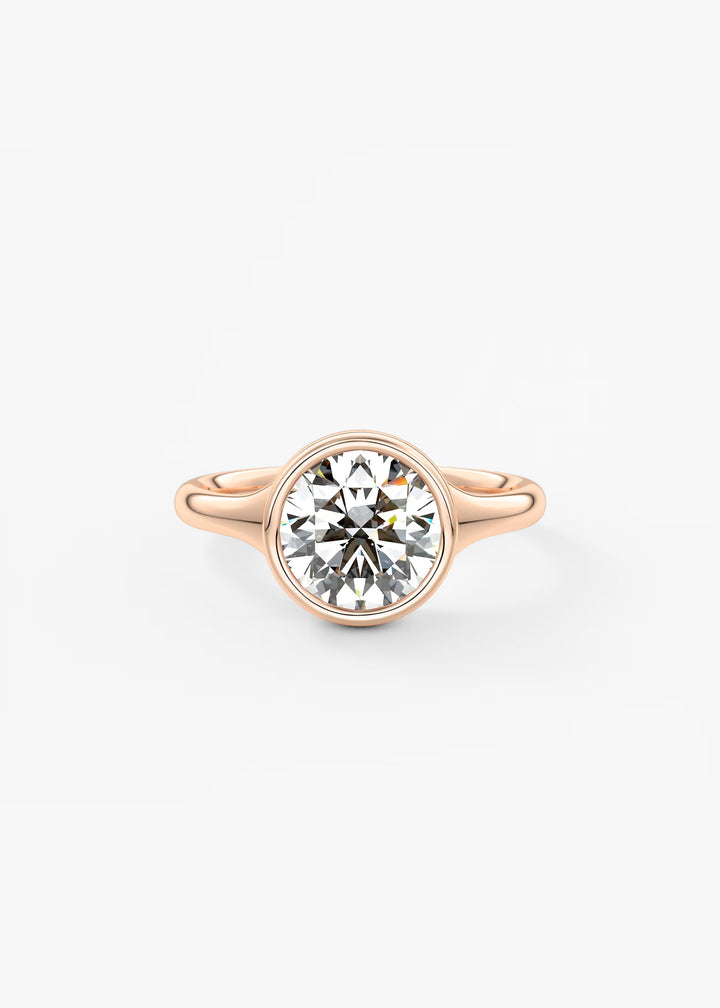 The Aurelia Chunky Bezel Set Round Engagement Ring#material_rose