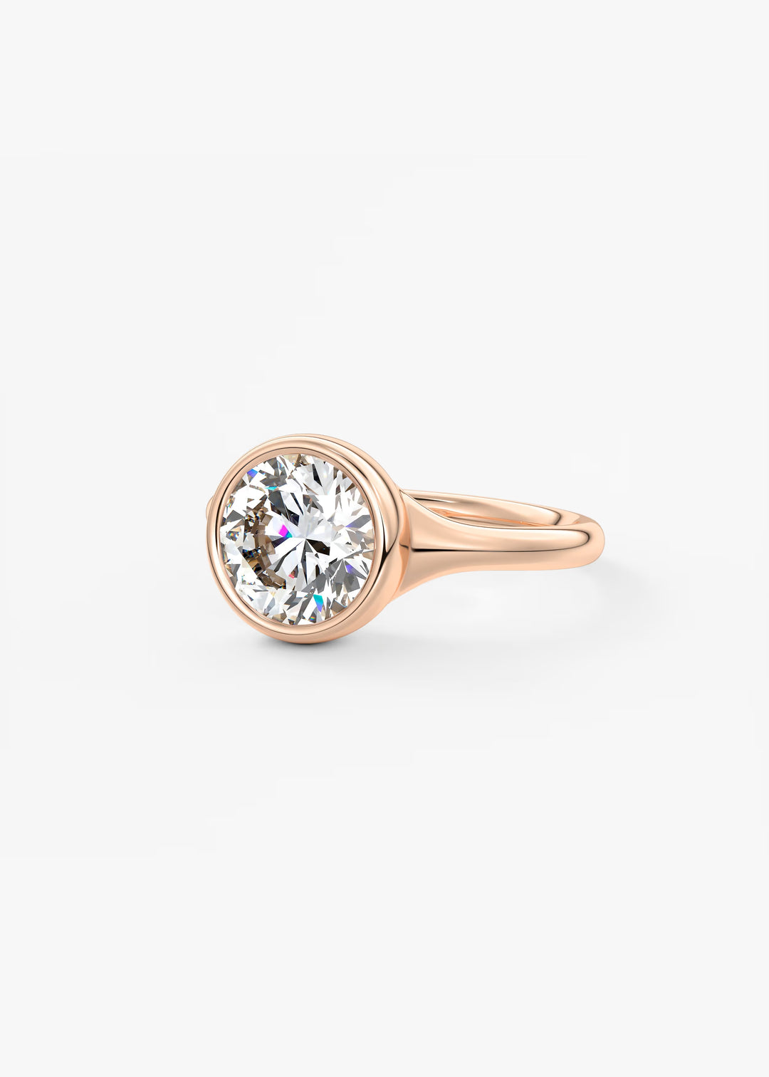 The Aurelia Chunky Bezel Set Round Engagement Ring#material_rose