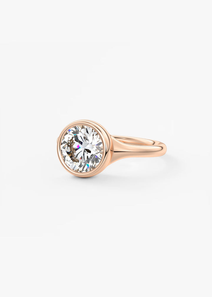The Aurelia Chunky Bezel Set Round Engagement Ring#material_rose