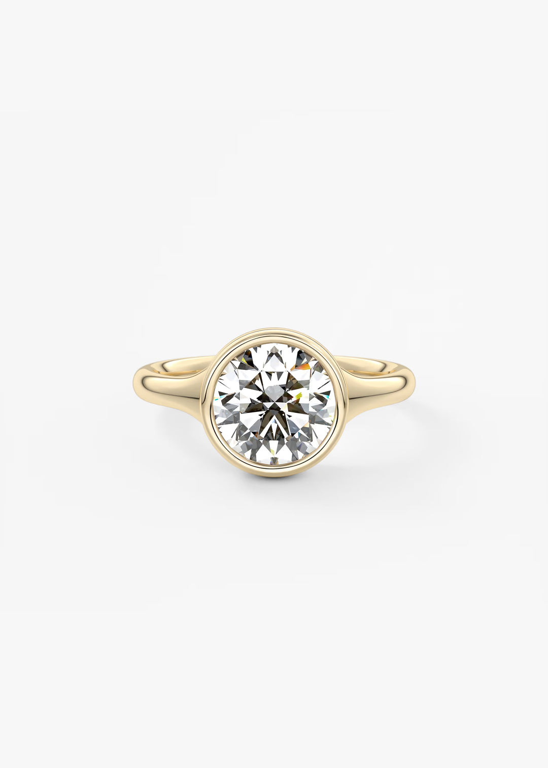 The Aurelia Chunky Bezel Set Round Engagement Ring#material_gold