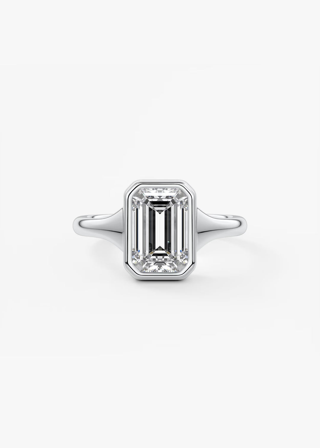 The Aurelia Chunky Bezel Set Emerald Engagement Ring#material_white