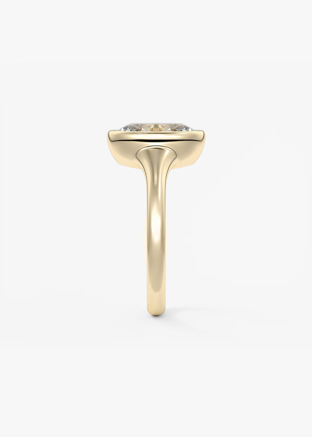 The Aurelia Chunky Bezel Set Oval Engagement Ring#material_gold