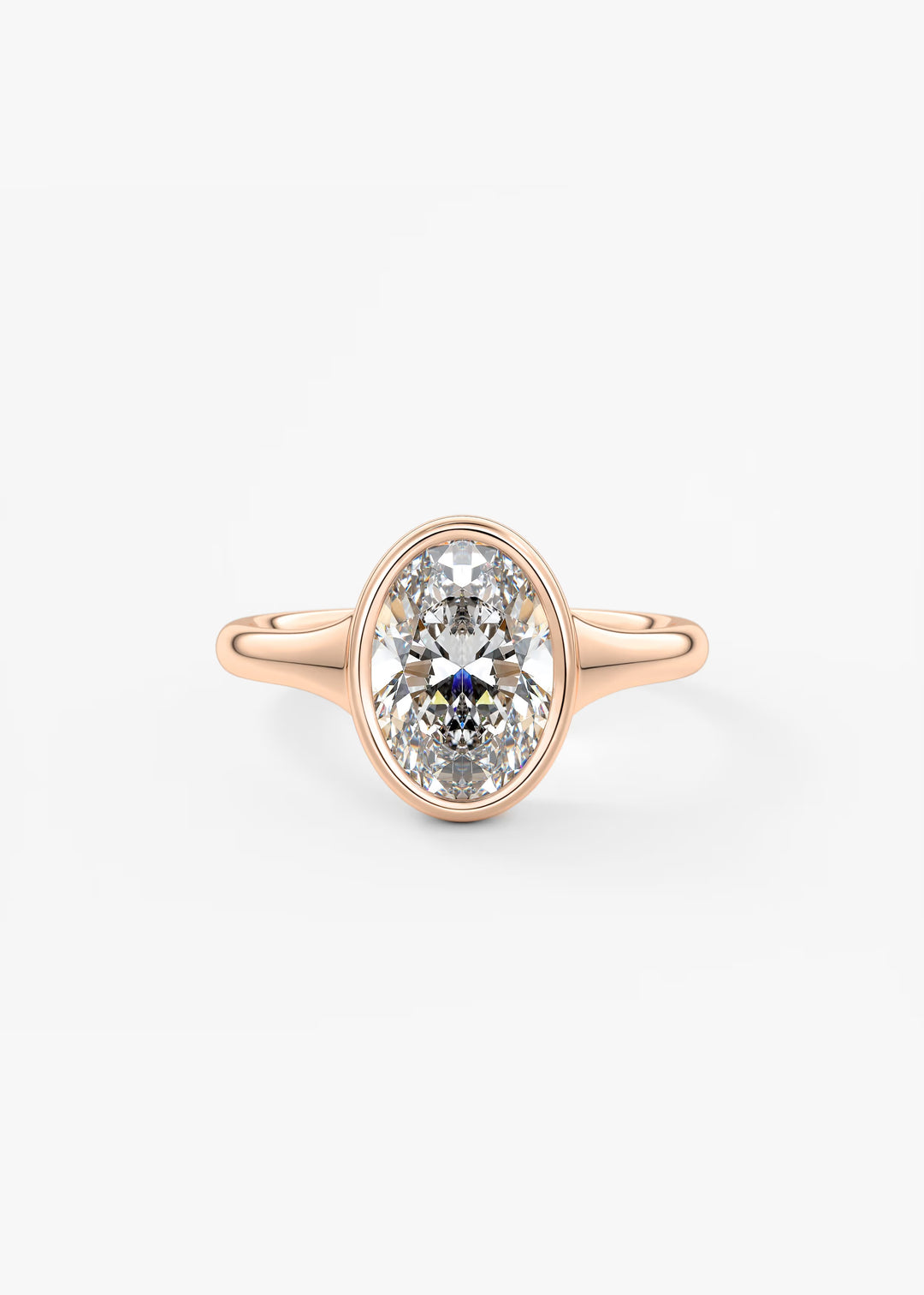The Aurelia Chunky Bezel Set Oval Engagement Ring#material_rose