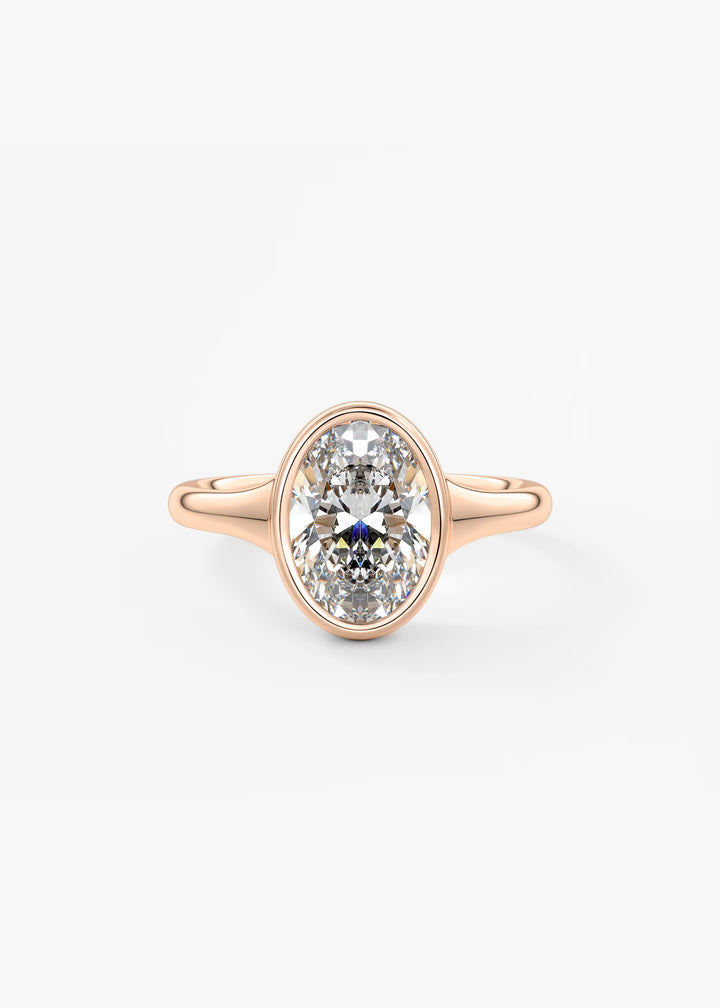 The Aurelia Chunky Bezel Set Oval Engagement Ring#material_rose