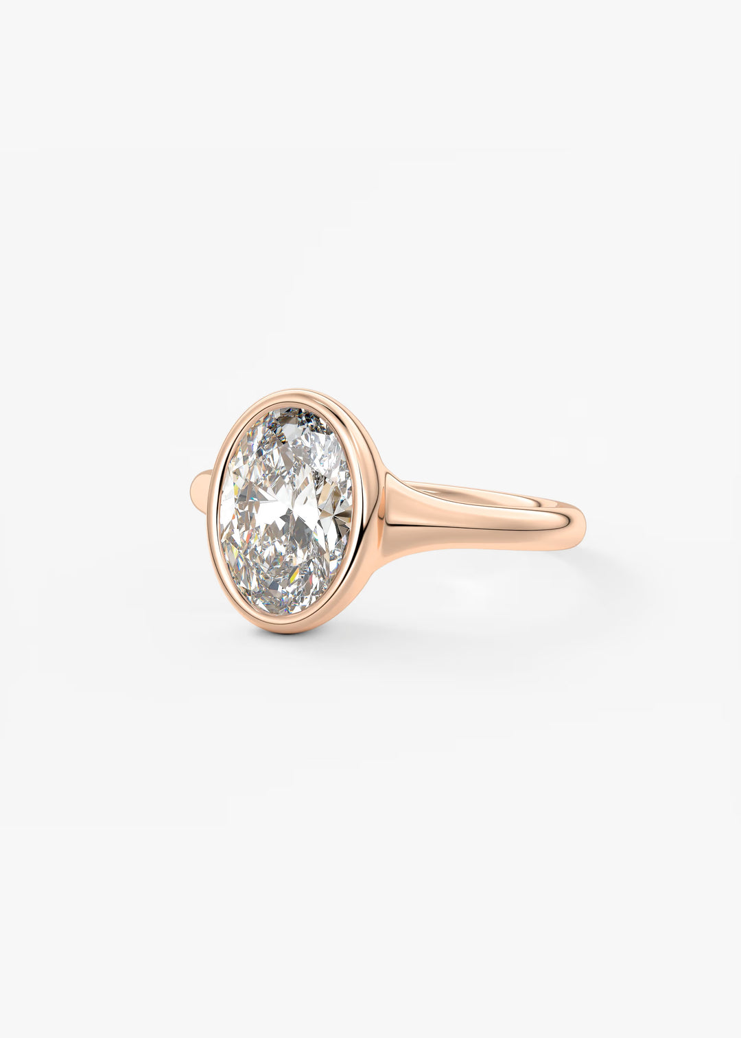 The Aurelia Chunky Bezel Set Oval Engagement Ring#material_rose