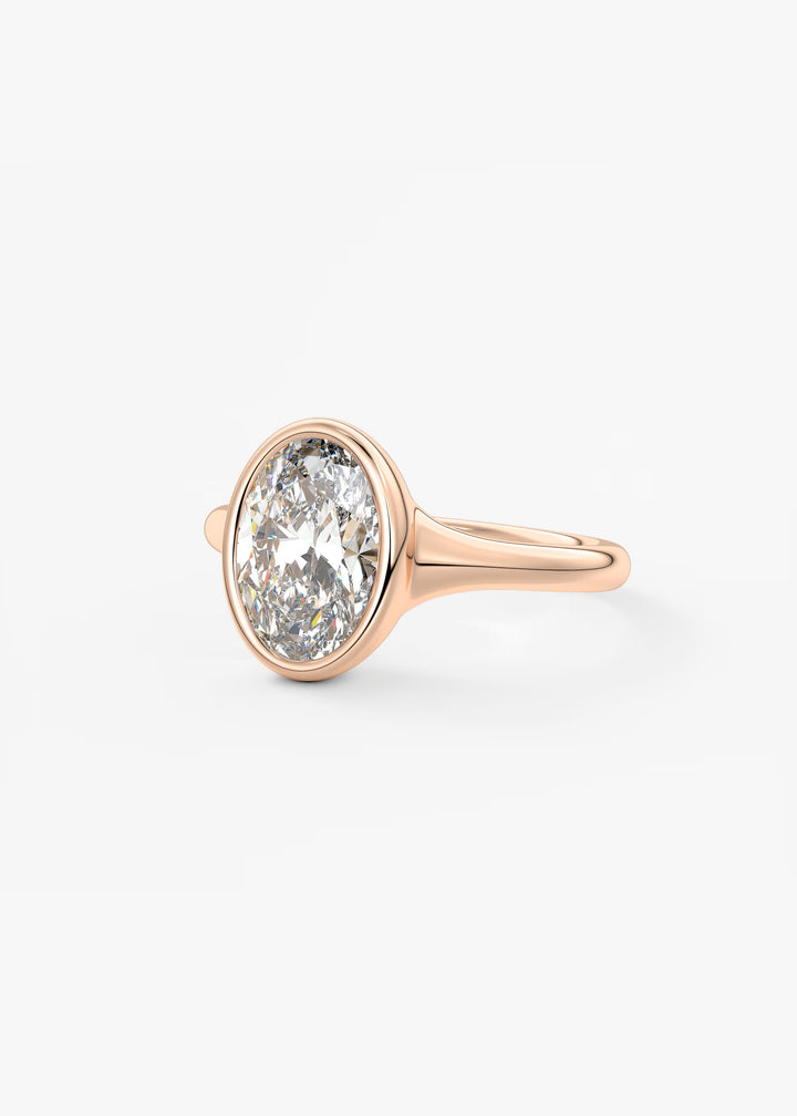 The Aurelia Chunky Bezel Set Oval Engagement Ring#material_rose