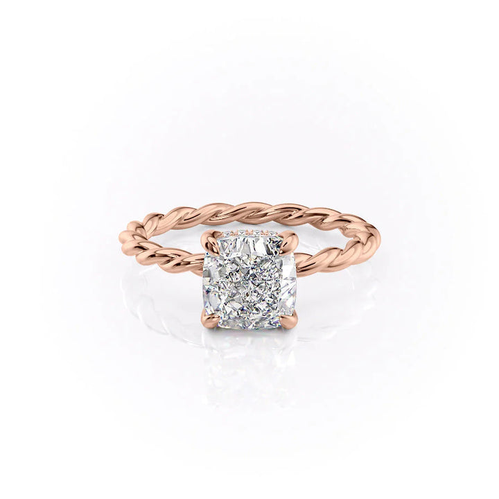 The Autumn Set With Cushion Solitaire Lab Diamond 1 Carat 14K Rose#material_14k-rose