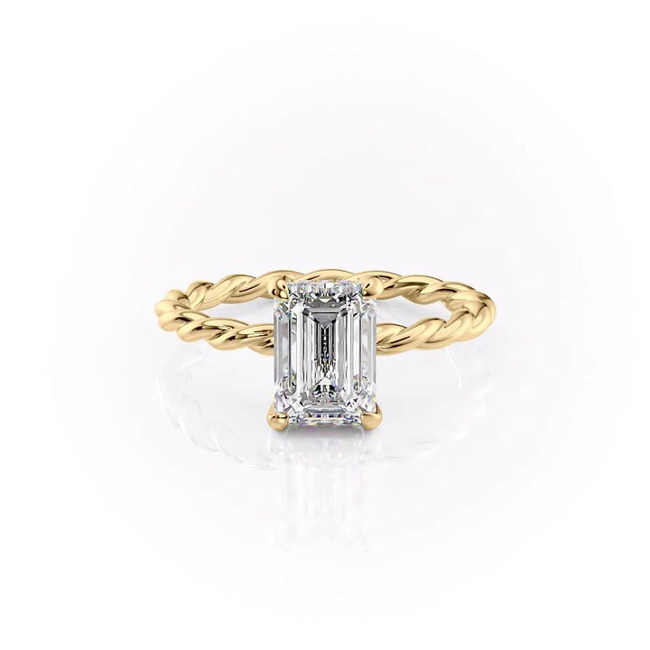 The Autumn Set With Emerald Solitaire Moissanite#material_14k-gold