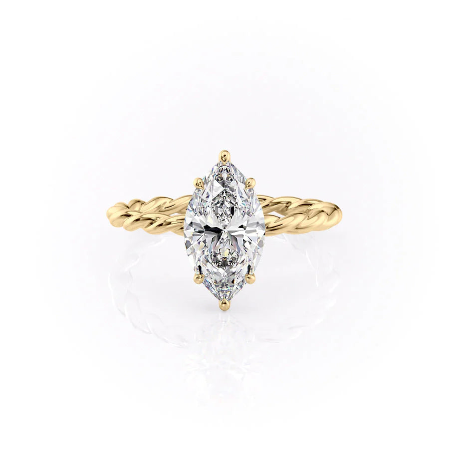 The Autumn Set With Marquise Solitaire Lab Diamond 1 Carat 14K Gold#material_14k-gold