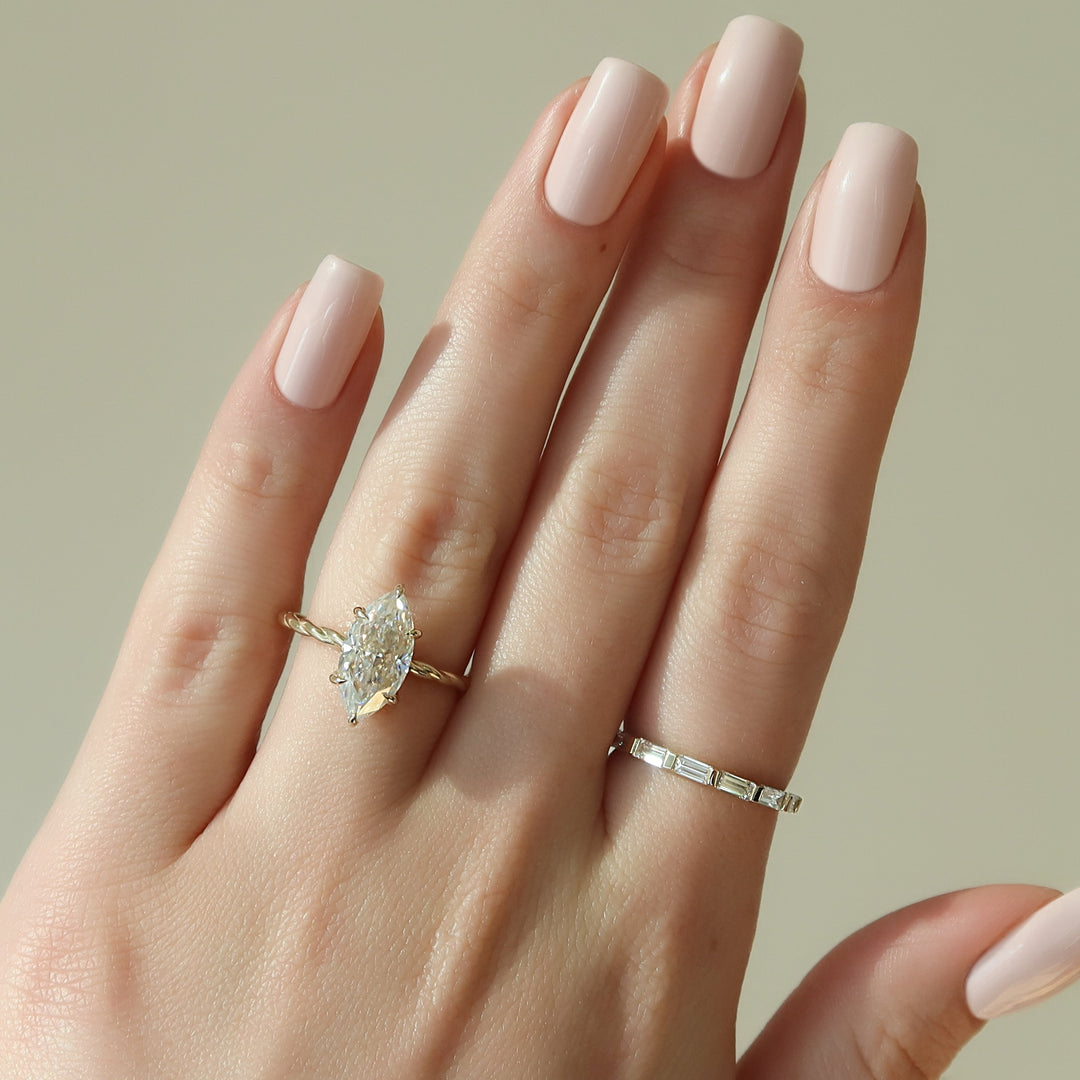 The Autumn Set With Marquise Solitaire Moissanite#material_14k-gold