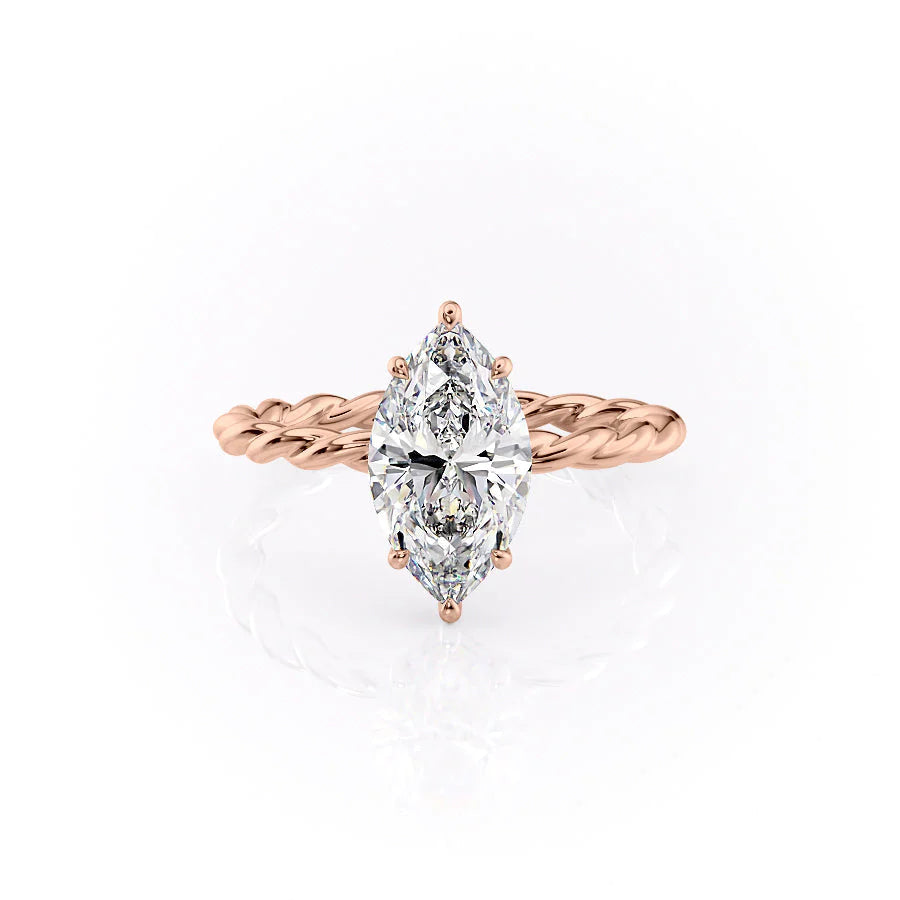 The Autumn Set With Marquise Solitaire Lab Diamond 1 Carat 14K Rose#material_14k-rose