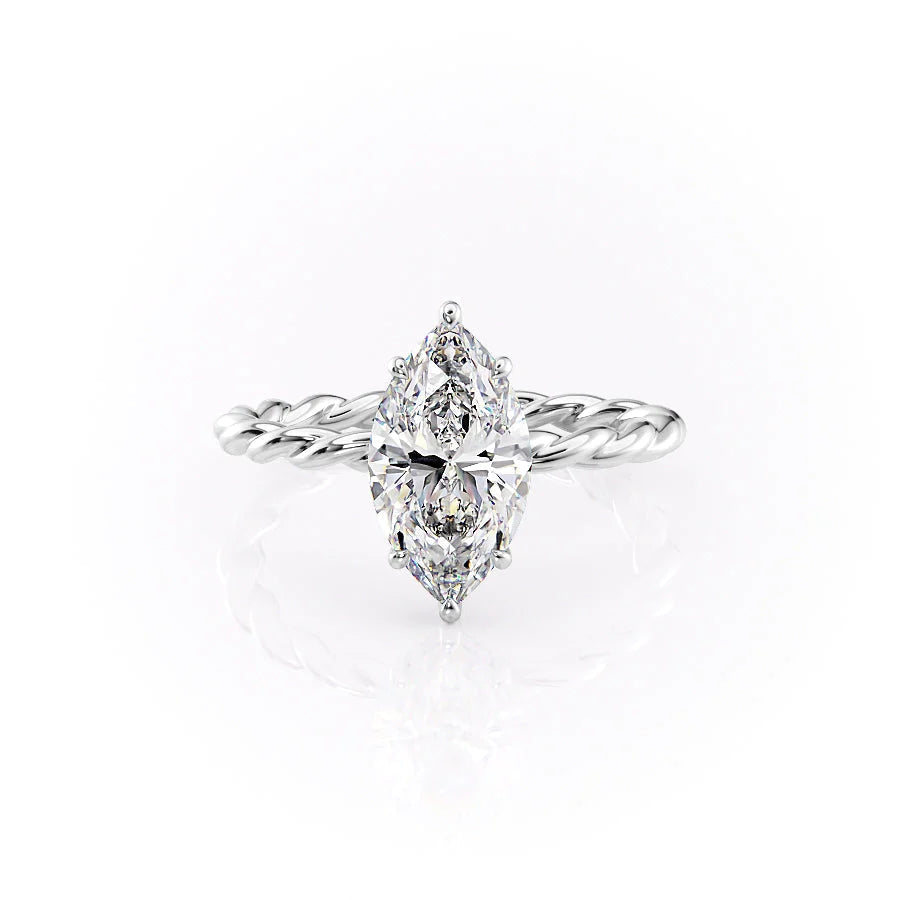 The Autumn Set With Marquise Solitaire Lab Diamond 1 Carat 14K White#material_14k-white