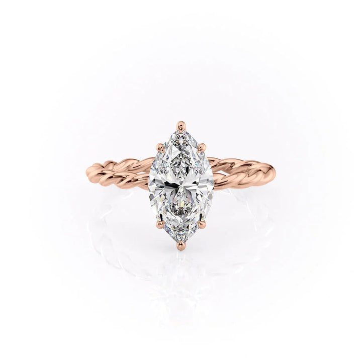 The Autumn Set With Marquise Solitaire Lab Diamond 1 Carat 18K Rose#material_18k-rose