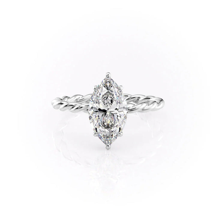 The Autumn Set With Marquise Solitaire Lab Diamond 1 Carat 18K White#material_18k-white