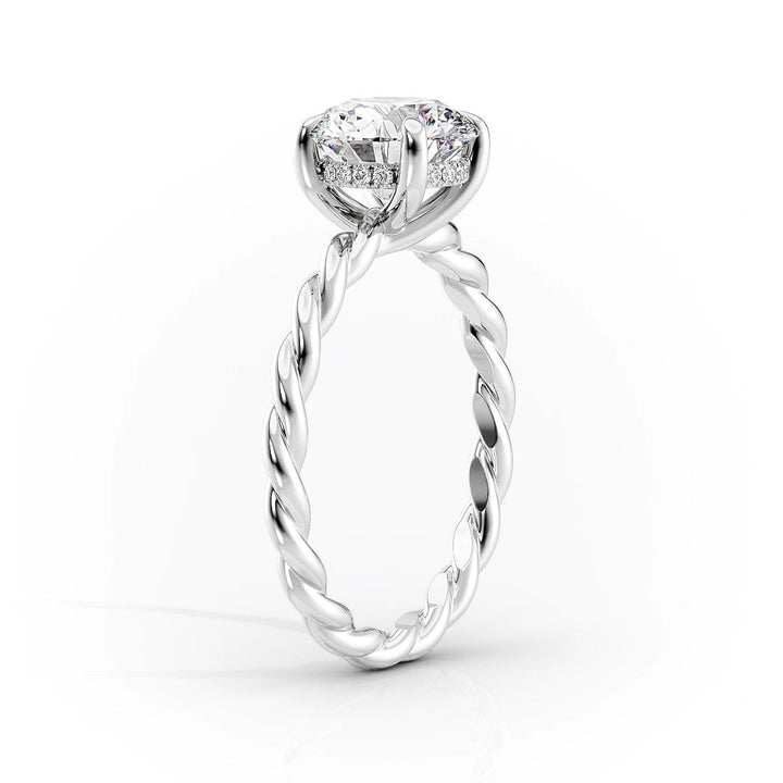 The Autumn Set With Oval Solitaire Lab Diamond 1.5 Carat 18K White#material_18k-white