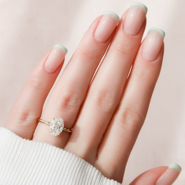 The Autumn Oval Lab Diamond Moissanite Engagement Ring *Shown with 2.5 ct #material_gold