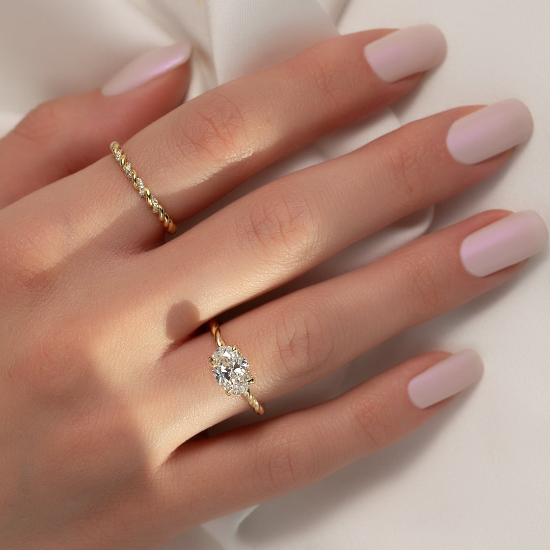 The Autumn Oval Lab Diamond Moissanite Engagement Ring