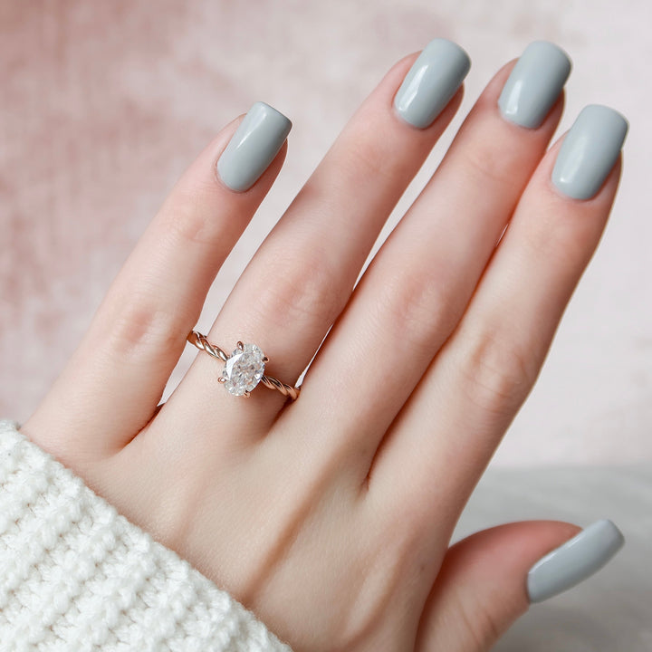 The Autumn Oval Lab Diamond Moissanite Engagement Ring *Shown with 1.5 ct #material_rose