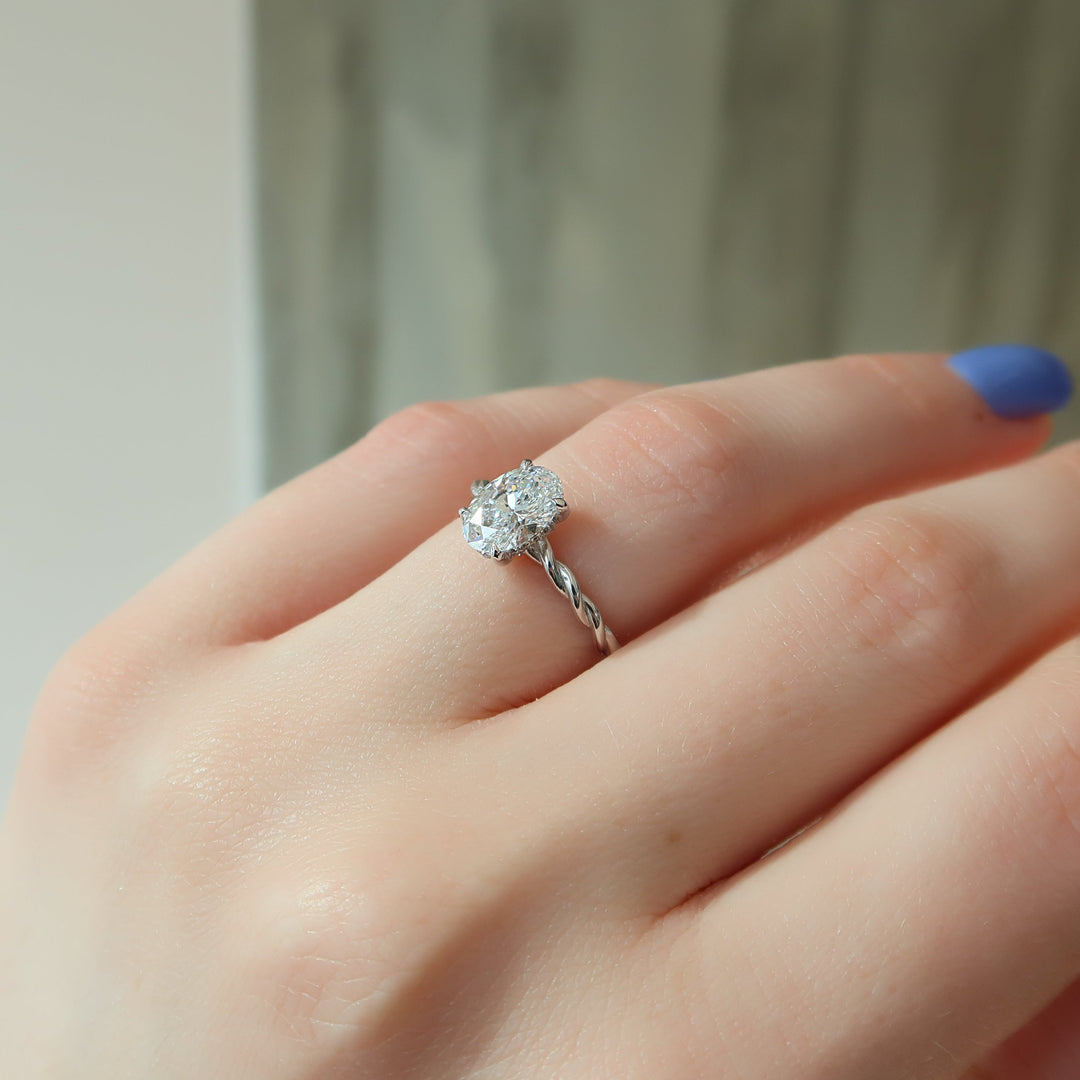 The Autumn Oval Lab Diamond Moissanite Engagement Ring