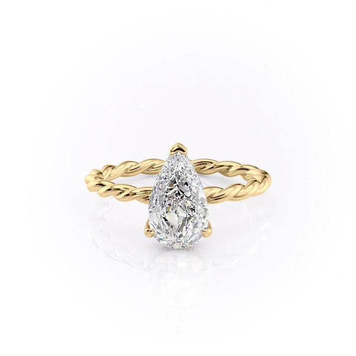 The Autumn Set With Pear Solitaire Moissanite#material_14k-gold