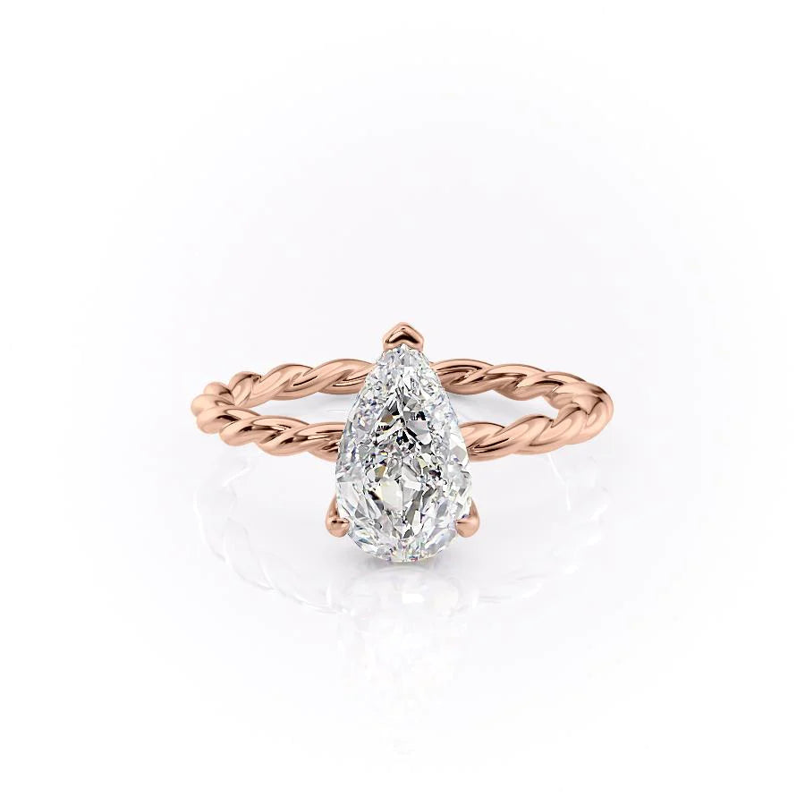 The Autumn Set With Pear Solitaire Moissanite#material_14k-rose