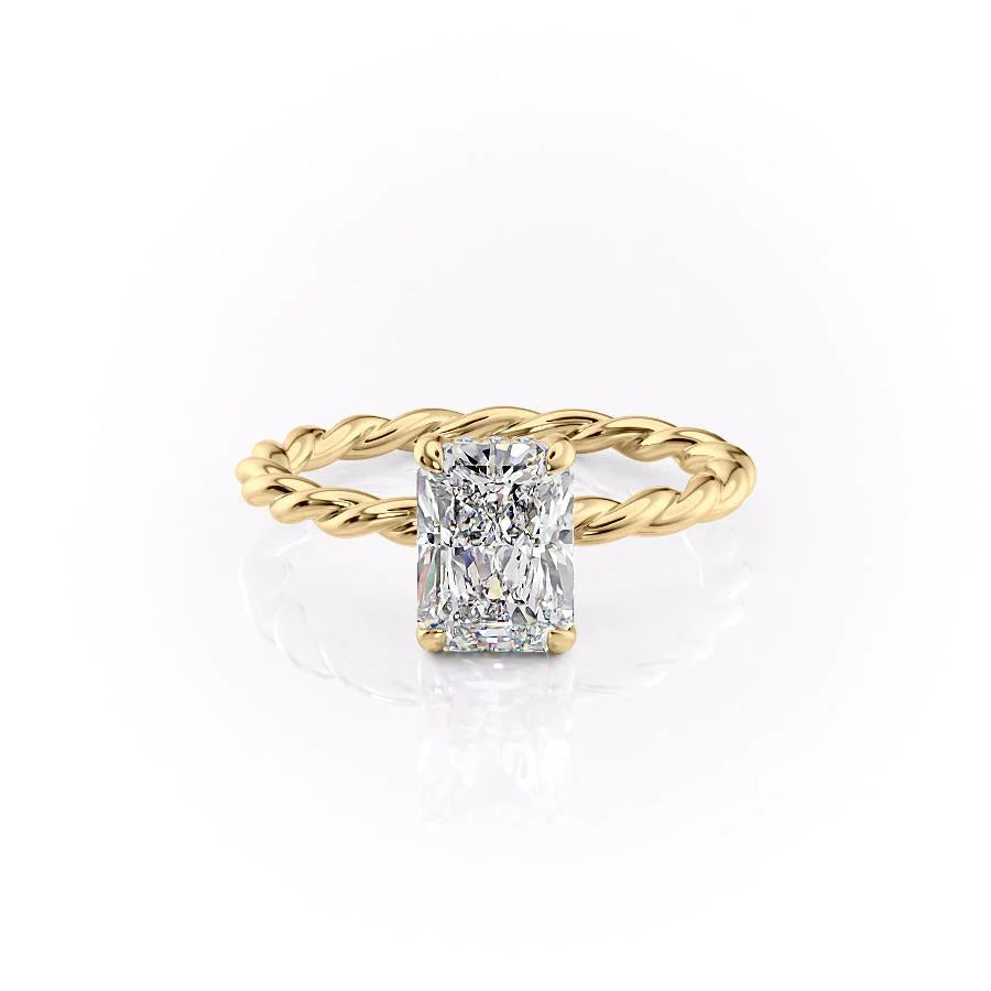 The Autumn Set With Radiant Solitaire Moissanite#material_18k-gold