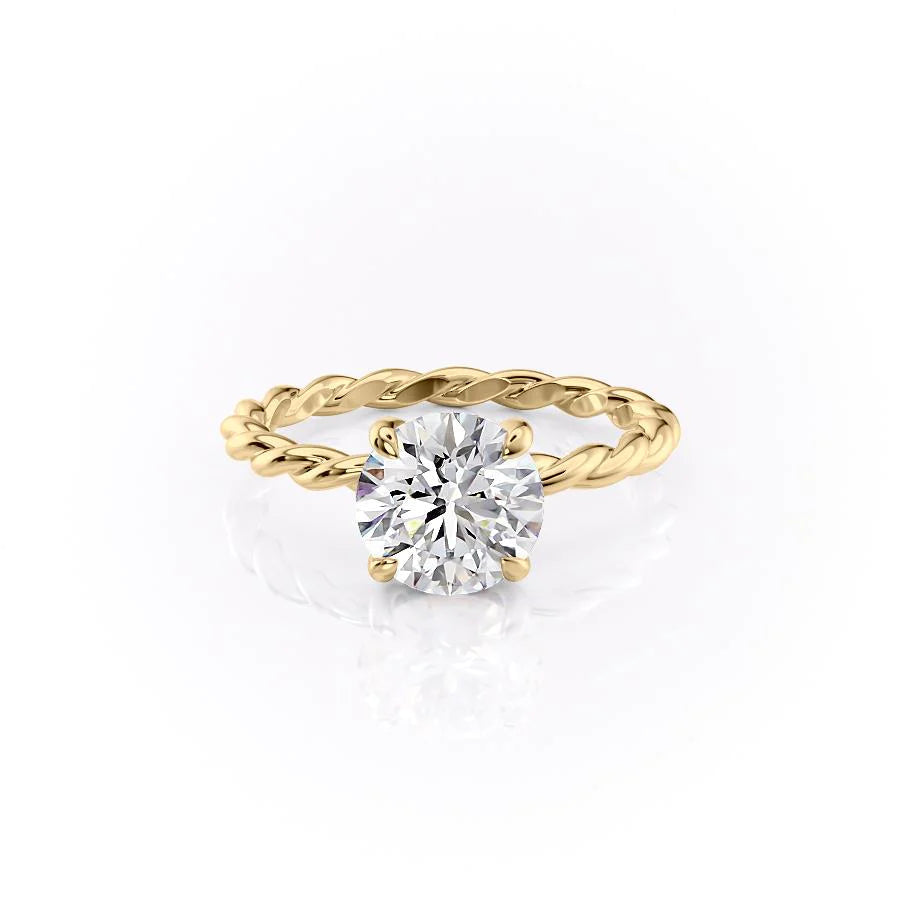 The Autumn Set With Round Solitaire Lab Diamond 1 Carat 14K Gold#material_14k-gold