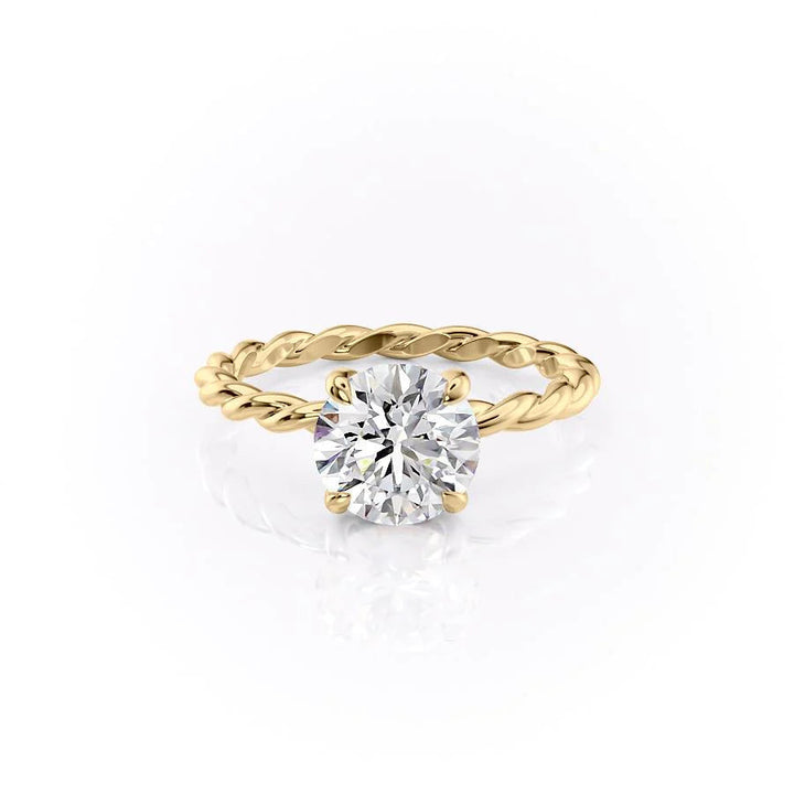 The Autumn Set With Round Solitaire Lab Diamond 1 Carat 14K Gold#material_14k-gold