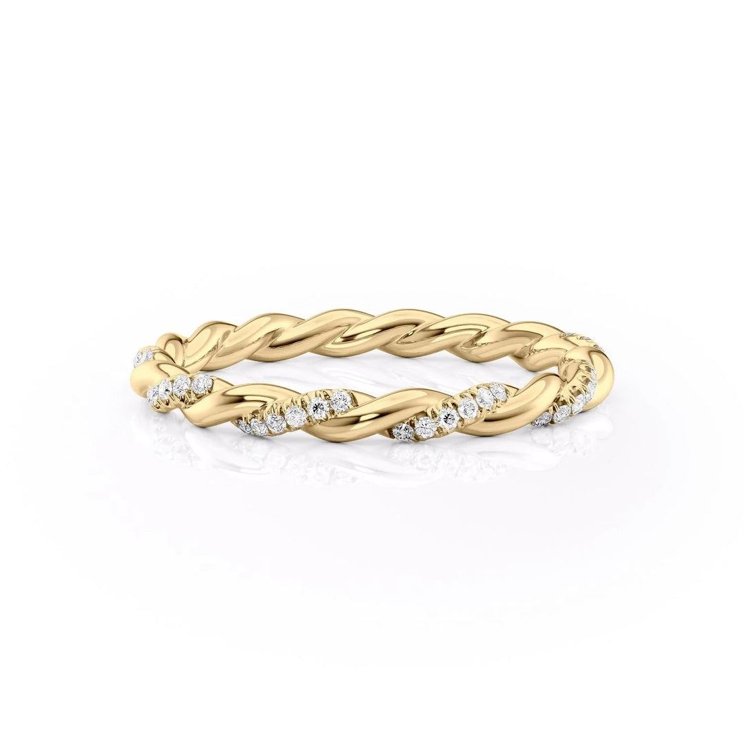 The Autumn Wedding Bands Diamonds Half Way 14K Gold#material_14k-gold