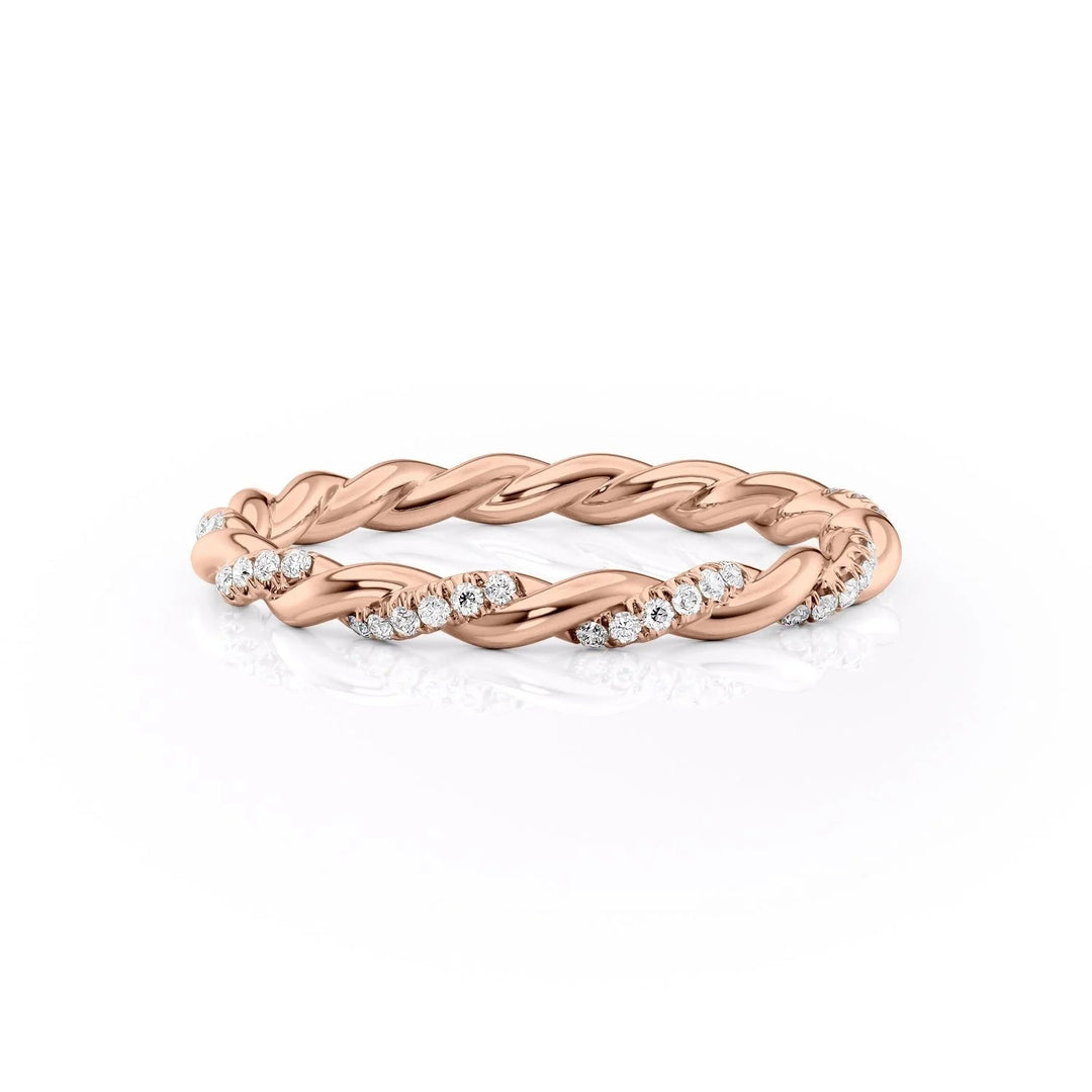 The Autumn Wedding Bands Diamonds Half Way 14K Rose#material_14k-rose