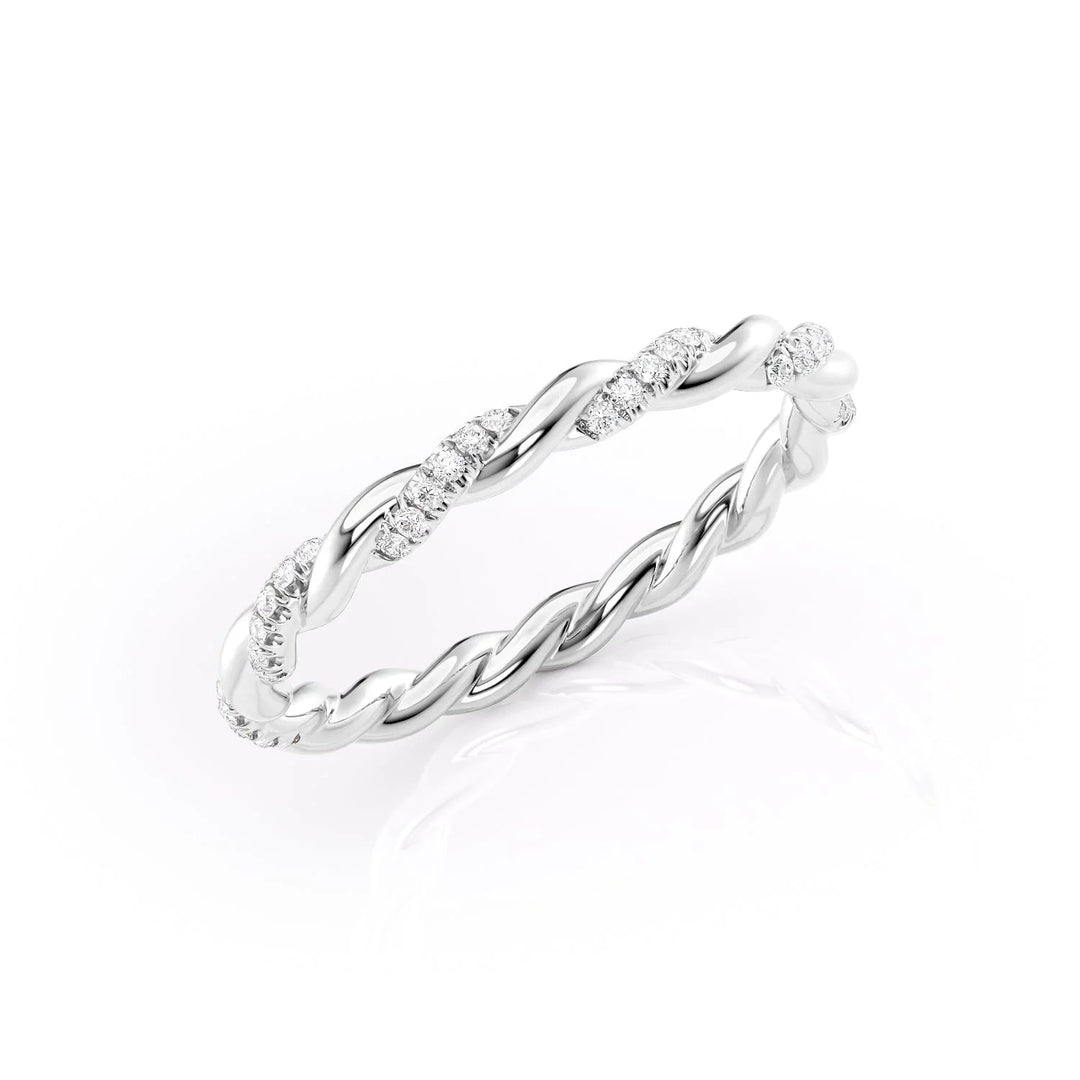 The Autumn Wedding Bands Diamonds Half Way 14K White#material_14k-white