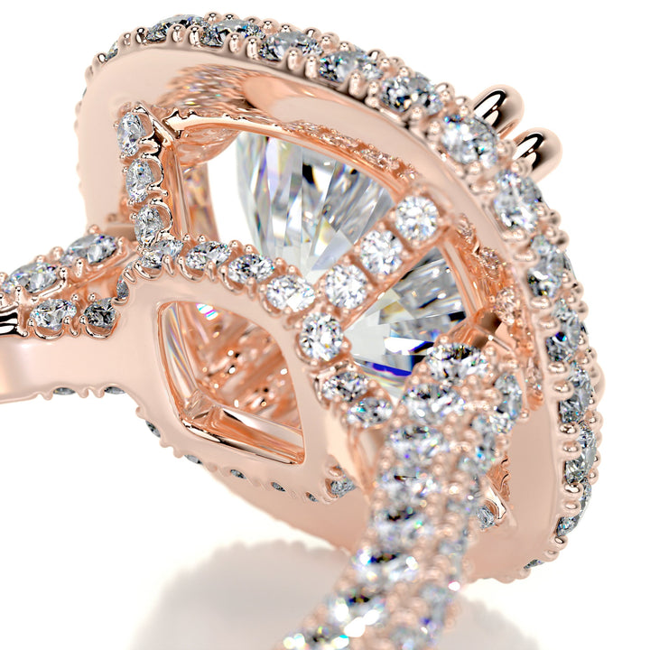 The Avery Moissanite & Diamonds Ring Moissanite 14K Rose 2.5 Carat Round#material_14k-rose