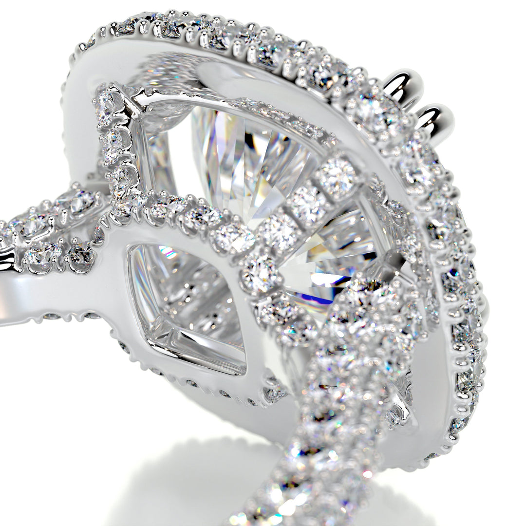 The Avery Moissanite & Diamonds Ring Moissanite 14K White 2.5 Carat Round#material_14k-white