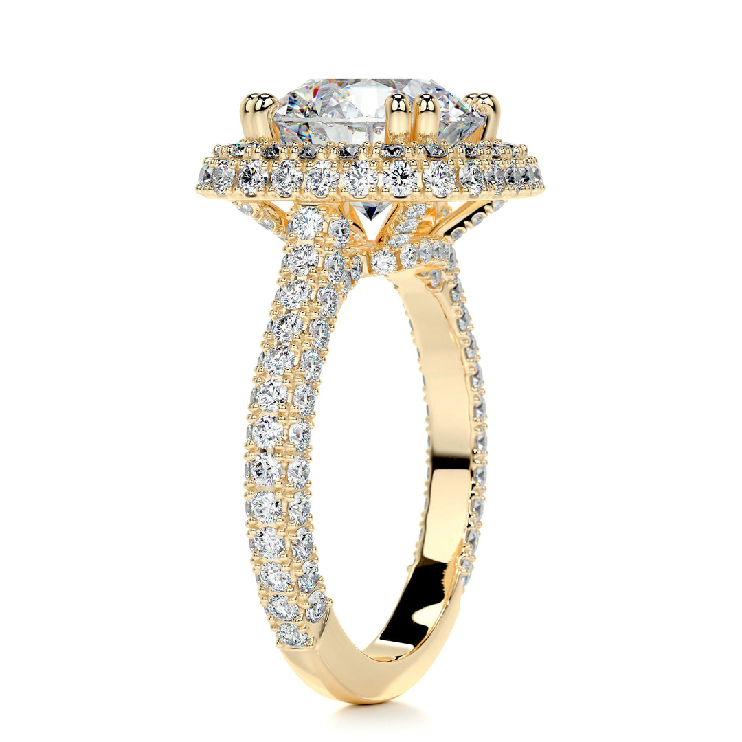 The Avery Moissanite & Diamonds Ring Moissanite 18K Gold 2 Carat Round#material_18k-gold